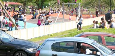 Photo: cars and children playing