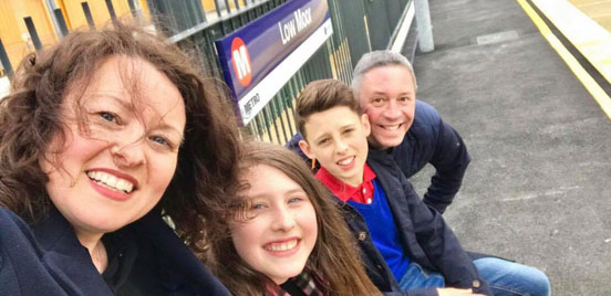 Family at Low Moor Station