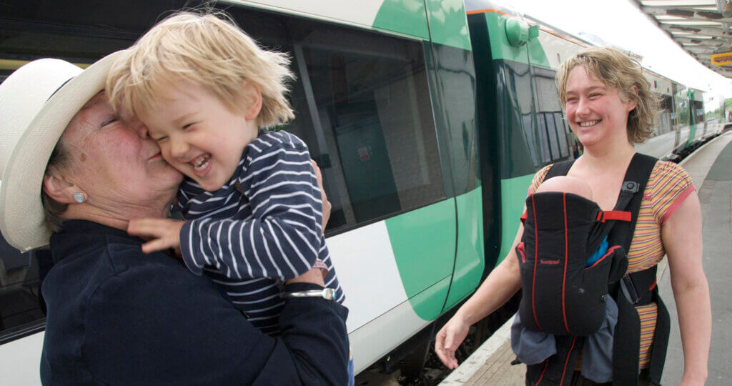 Photo: family with train