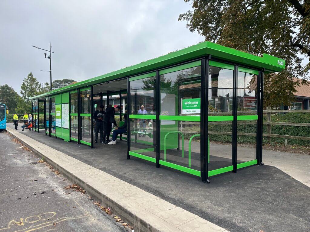 Asda bus shelter in Dunstable