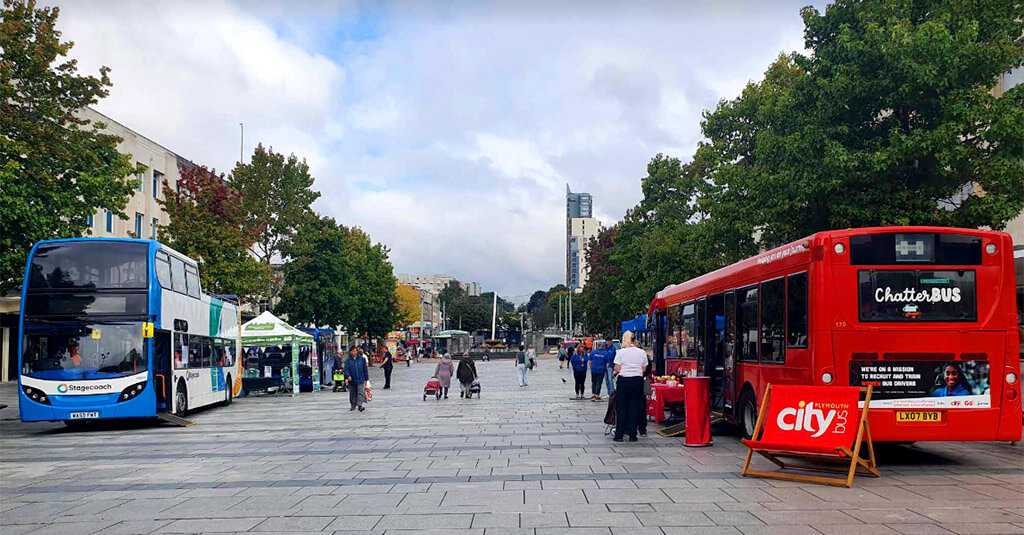 Photo: buses in Plymouth