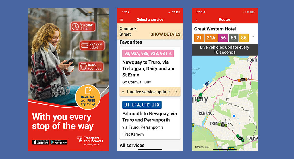 Cornwall buses app