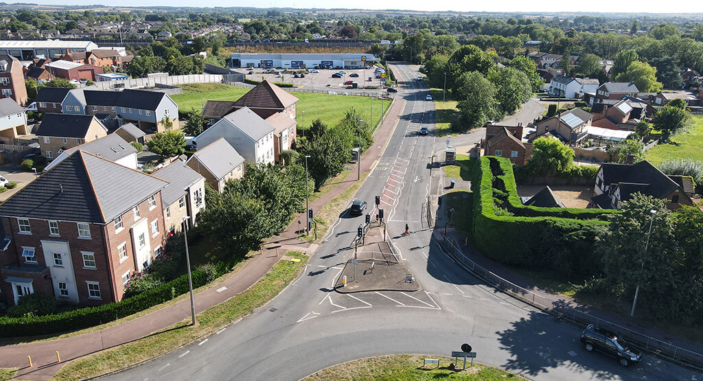 A Redway route through a suburban area