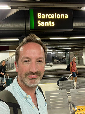 Michael at Barcelona station