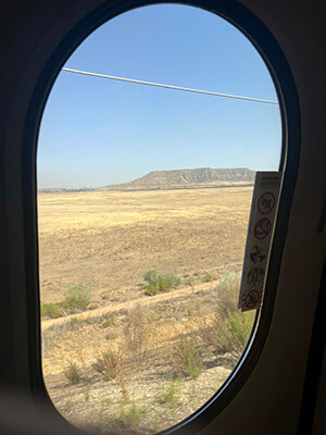 Train window view
